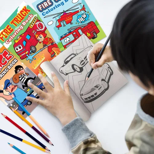 Miniatura 5 de ArtCreativity Libros para colorear de policía y bomberos para niños, juego de 20 cuadernos de colores pequeños de 5 x 7 pulgadas en varios diseños
