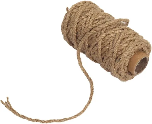 Miniatura 2 de Tenn Well Cuerda de yute natural fuerte, 0.157 in de grosor y 66 pies de largo, rollo de cuerda de yute para jardín, artes y manualidades