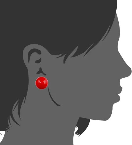 Miniatura 2 de LUREME Aretes de tuerca redondos clásicos para mujer, 02001451-2 con cuentas de concha roja de 0.472in, Base