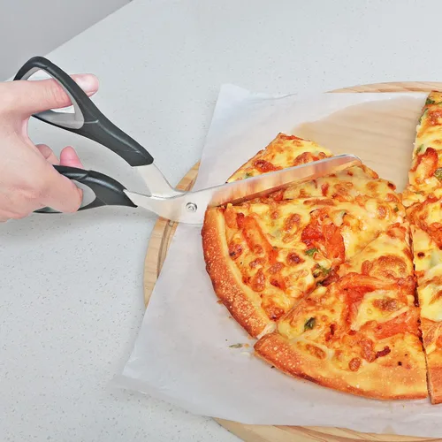 Miniatura 6 de Asdirne Tijeras para pizza, cortador de pizza con hoja desmontable ultra afilada y agarre ergonómico suave, 10.3 pulgadas, negro y gris Negro&gris