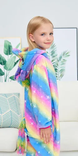 Miniatura 35 de Pijama de unicornio unisex para niños, enteritos para disfraz, Halloween
