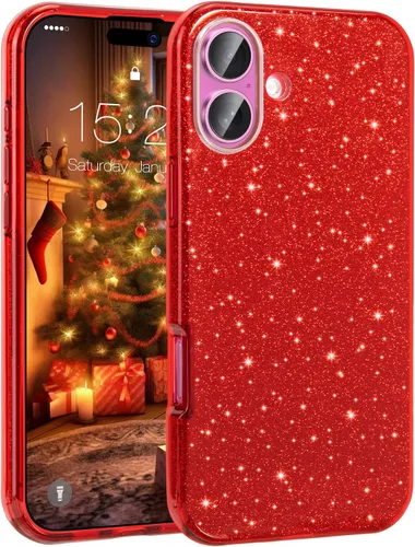 Miniatura 19 de MATEPROX - Funda compatible con iPhone Air de 6.5' [2025], carcasa protectora de 3 capas con purpurina brillante y tendencia, anti-arañazos y a