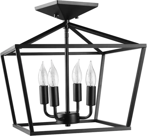 Miniatura 10 de Globe Electric 66000073 Lámpara de techo con brazo ajustable de montaje semiempotrado de 4 luces, latón mate, brazos giratorios, accesorios