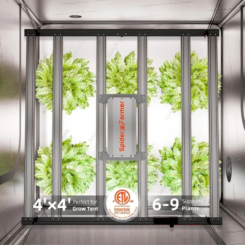 Miniatura 8 de Spider Farmer G5000 - Luces LED de crecimiento rentables de 480 W, luz de tienda de cultivo de 4 x 4 pies, lámpara de cultivo LED de espectro