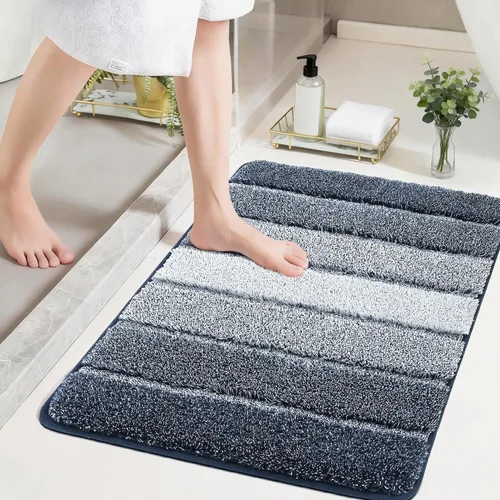 Miniatura 27 de COSY HOMEER Alfombras de baño de 24 x 17 pulgadas, ultra suaves y absorbentes, con respaldo de TPR antideslizante, lavable a máquina, alfombra Beige