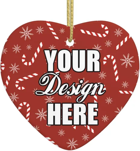 Miniatura 14 de Adornos de Navidad personalizados, colgante de cerámica personalizado con foto, texto/imagen, adorno colgante personalizado para parejas, niños