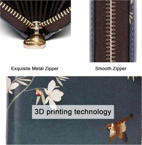 Miniatura 4 de APHISON - Tarjetero con protección RFID, carteras , funda para tarjetas de cuero con cremallera para mujerniñacaja regalo