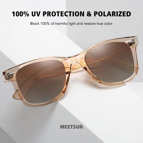 Miniatura 5 de MEETSUN Lentes de sol polarizados retro para mujeres y hombres, lentes de espejo clásicos para conducción, 100% protección UV (paquete de 3)