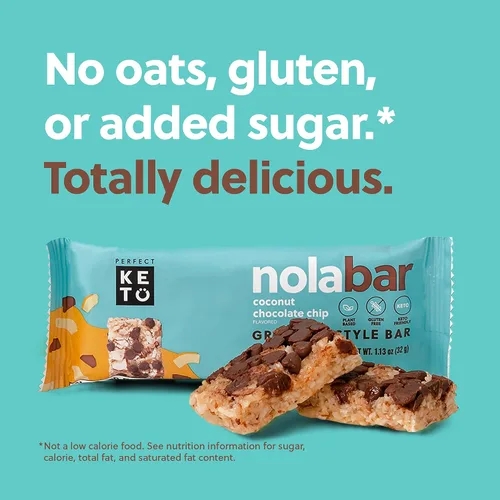 Miniatura 3 de Perfect Keto Barras Nola, sin gluten, barras de granola keto, bocadillos bajos en carbohidratos o barra de desayuno sin azúcar añadido, alimentos