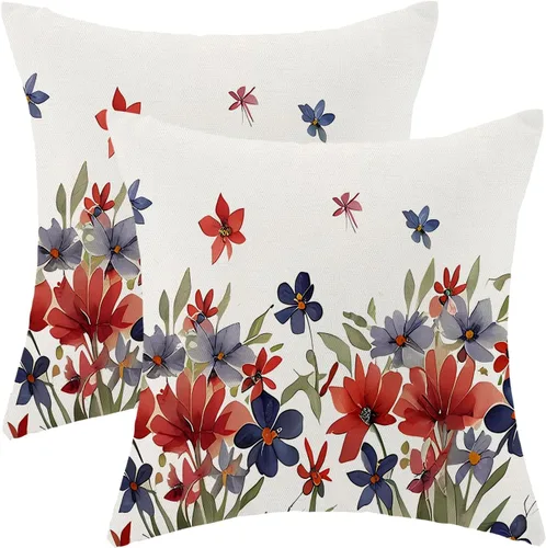 Miniatura 46 de CXMEIFLY Juego de 2 fundas de almohada de Pascua de 18 x 18 pulgadas para decoración vintage de conejo, con lazo de primavera, conejo, para Pascua02