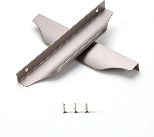 Satanga Tiradores de Dedo Edge para Gabinete Cocina Cajón Perillas Perfil Bajo Puerta Tocador Baño Manijas Largas Armario Muebles Aluminio Paquete