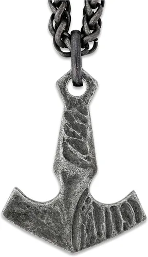 HAQUIL Joyería vikinga, collar con colgante de talismán vikingo de acero inoxidable de hierro forjado antiguo, regalo de joyería vikinga para hombres