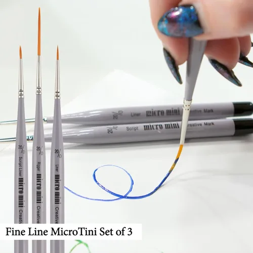 Miniatura 15 de Creative Mark Juego de 30 pinceles de pintura con microdetalles, mini pinceles para acrílico, acuarela, óleo, cara, uñas, pintura a escala y dibujo