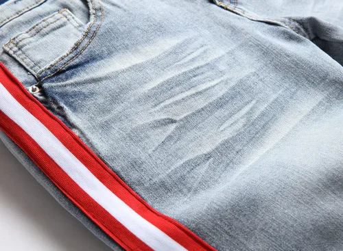 Miniatura 4 de ABSECAI Pantalones de mezclilla rasgados ajustados para hombre