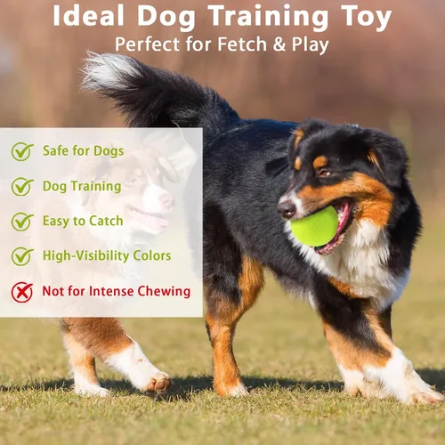 Miniatura 6 de Pelotas de tenis, paquete de 18 pelotas de entrenamiento con bolsa de malla para un fácil transporte, pelotas de práctica para perros y mascotas, 9