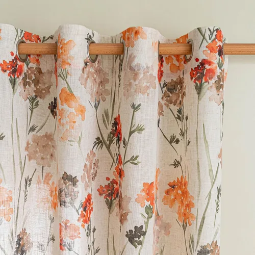 Miniatura 23 de MYSKY HOME - Cortinas de lino florales 100% blackout, de 95 pulgadas de largo, 2 paneles para sala de estar y dormitorio, doble capa