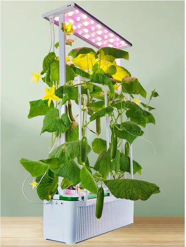 Miniatura 10 de E SUPEREGROW Kit de sistema de cultivo hidropónico con enrejado, sistema de jardinería hidropónico alto inteligente con luz LED de crecimiento, kit