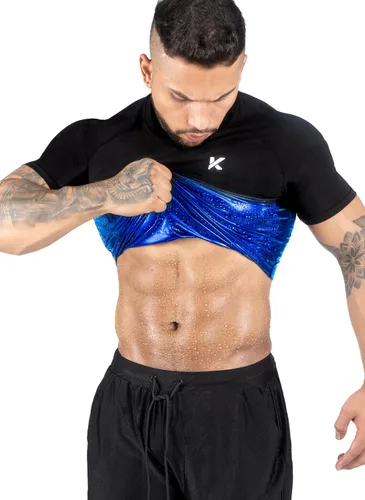 Kewlioo - Camisa de traje de sauna para hombre, chaleco de compresión de sudor que atrapa el calor, faja moldeadora, chaqueta versátil para hacer