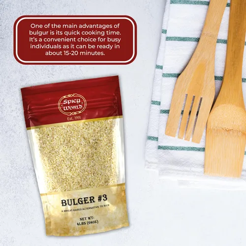Miniatura 7 de Spicy World Bulgur Grueso #3, bolsa de 4 libras Excelente trigo Bulgur cultivado en Estados Unidos para tabouleh 100% natural y puro Ideal