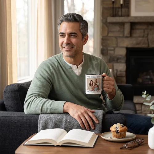 Miniatura 3 de Taza de café personalizada de cerámica de 11 onzas – Añade foto, texto o logotipo Taza de imagen personalizada, impresión a doble cara, apta