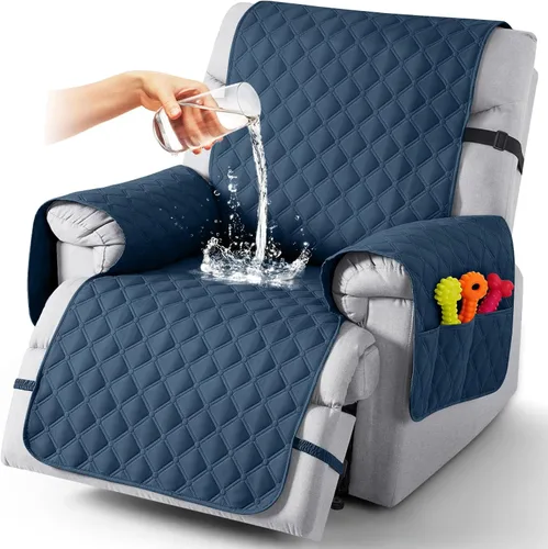 Miniatura 64 de TAOCOCO Fundas reclinables 100% impermeables, con correas para las piernas, funda de sofá reclinable reversible para silla reclinable, protector
