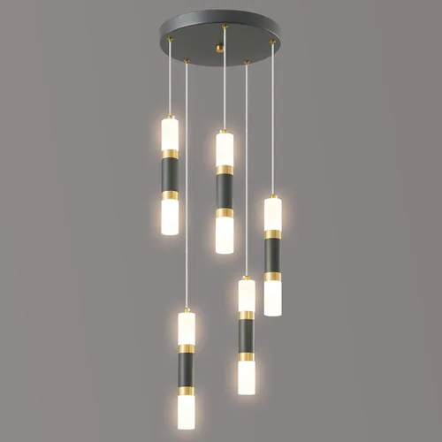 Lámpara colgante moderna de 5 luces para isla de cocina, lámpara colgante regulable LED, luces colgantes mini negras para comedor y cocina,