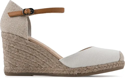 Miniatura 3 de WHITE MOUNTAIN Sandalia de cuña con correa de tobillo para mujer, Blanco