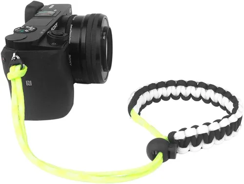 Miniatura 8 de Correa de muñeca ajustable 550 Paracord para cámaras réflex digitales, compactas Negro