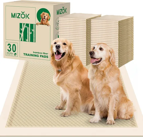 MIZOK Almohadillas para orina para perros, 36 x 36 pulgadas, almohadillas de bambú para orina de perro, almohadillas para perros extra grandes,
