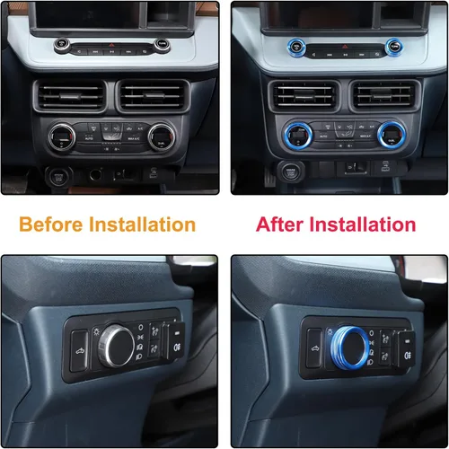 Miniatura 5 de Aunginsy Cubierta circular de botón de volumen para consola central de aire acondicionado compatible con Ford Maverick 2022-2024, botón de Azul