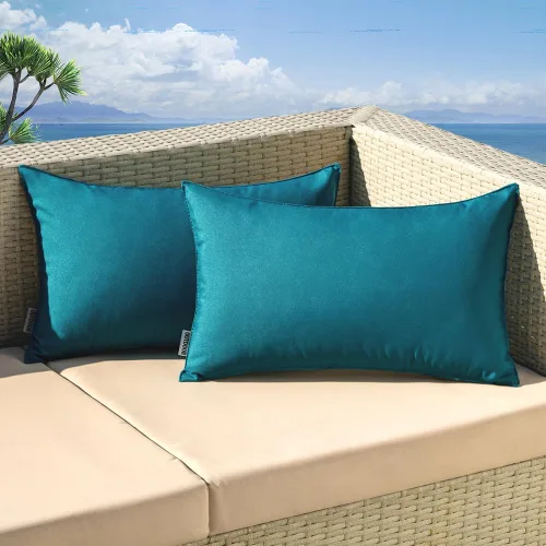 Miniatura 21 de MIULEE - Juego de 2 fundas de almohadas decorativas para exteriores, impermeables, cuadradas, para jardín, para cenador de primavera, tienda de Negro