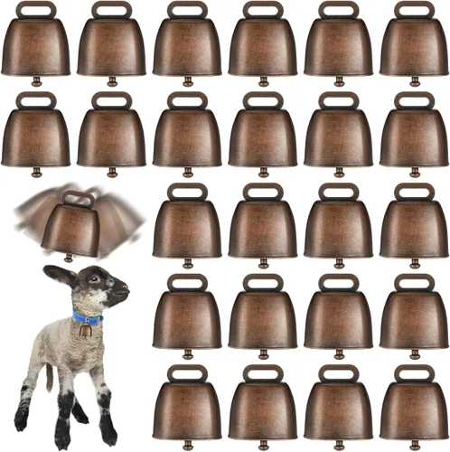 24 campanas de cobre para pastoreo, campanas de artesanía vintage, campanas de animales anti-pérdida, ganado, cabra, campanas ruidosas, caballo,