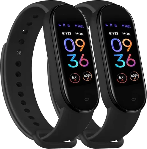 Miniatura 12 de Wanme Bandas para Amazfit Band 5 correas de repuesto para mujeres y hombres, paquete de 2 correas deportivas de silicona compatibles con Amazfit
