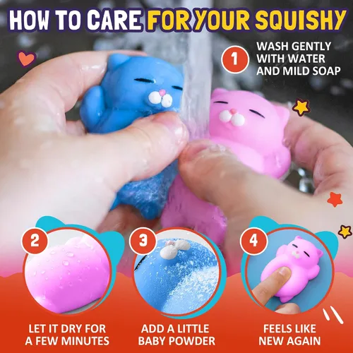 Miniatura 8 de Nutty Toys Juego de Gatos Suaves - Gatitos Kawaii de Silicona Suave de 2", Juguete Principal para Alivio del Estrés 2025 Regalos Únicos