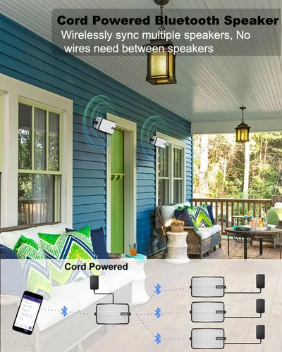 Miniatura 8 de Inwa Altavoces Bluetooth para exteriores, IPX5 resistente al agua de 400 W, potente sistema de sonido para interiores y exteriores, sincronización