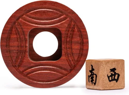 Miniatura 3 de Yellow Mountain Imports Apostador de madera Mahjong/Indicador de viento - Accesorio Mahjong para juego de mahjong chino o americano