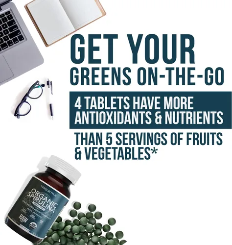 Miniatura 7 de Tabletas de espirulina orgánica (360 tabletas) – Hecho con Parry® Spirulina, la mejor espirulina del mundo, mayor densidad de nutrientes –
