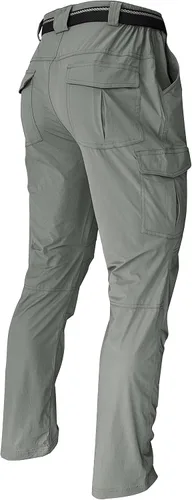 WENRONSTA Pantalones cargo de senderismo para hombre, secado rápido, ligeros, impermeables, 6 bolsillos, para exteriores, pesca, montaña,