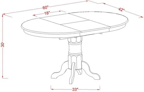 Miniatura 3 de East West Furniture KEVA7-ESP-W - Juego de comedor de 7 piezas compuesto por una mesa de comedor ovalada con hojas de mariposa y 6 sillas de asiento