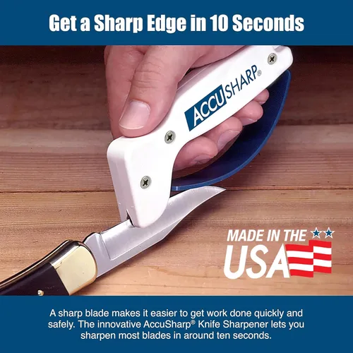 Miniatura 4 de AccuSharp Knife Sharpener, Ergonomic Comfortable Handle, Compact & Easy to Use, Restore and Hone Straight & Serrated Knives, White