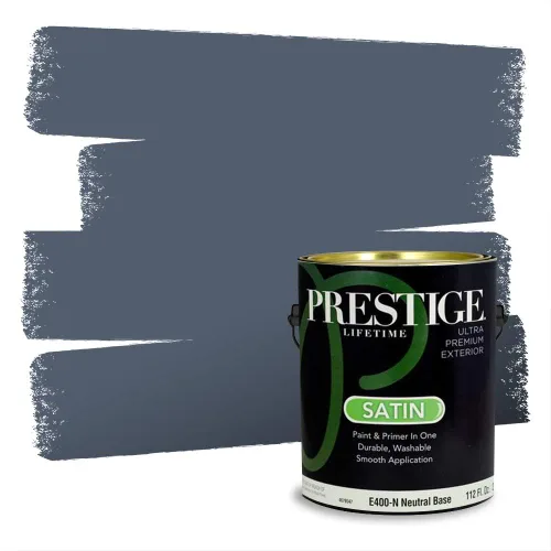 Miniatura 1661 de Pintura Exterior + imprimación PRESTIGE, todo-en-uno, 1 galón, acabado mate, color comparable al Valspar* Royal Gray* VS151-Gris real