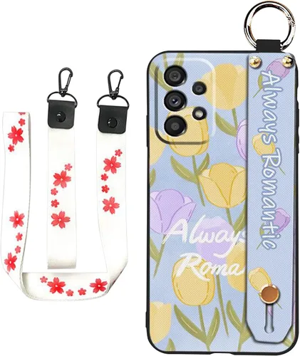 Miniatura 8 de Funda cruzada compatible con Samsung Galaxy A52 5G, con correa para la muñeca, cordón de silicona suave a prueba de golpes, funda protectora
