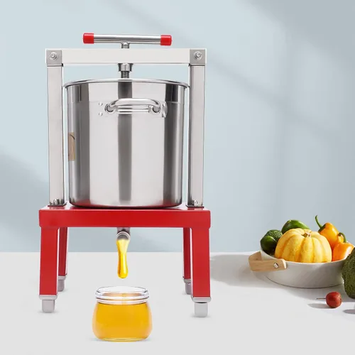 Miniatura 9 de Extractor manual de prensa de miel, extractor de prensa de miel de abeja grande de acero inoxidable con cesta de 448 onzas, máquina extractora