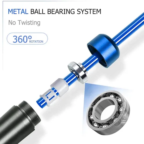Miniatura 3 de Redify Cuerda de saltar con peso para entrenamiento físico (1 libra), rodamiento de bolas sin enredos, cuerda de saltar de velocidad rápida para Azul