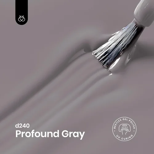 Miniatura 2 de Beetles - Esmalte de uñas de gel gris – 1 unidad de 0.5 onzas fluidas de color gris sólido para remojar con lámpara LED UV, decoración de manicura