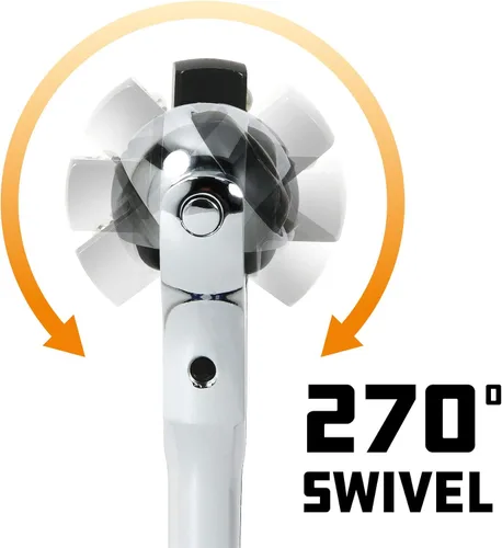 Miniatura 2 de Powerbuilt Trinquete de cabeza giratoria, herramientas manuales de accionamiento de 3/8 pulgadas, giratorio, oscilación de 72 dientes y 5 grados