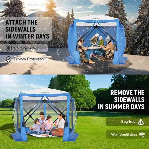 Miniatura 2 de COBIZI Tienda de campaña de 10 x 10 pies para camping, toldo de camping desplegable con paredes laterales, tienda de campaña portátil