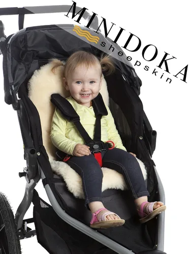 Desert Breeze Distributing Forro de piel de oveja para cochecito – Tapete para soporte de asiento – Alfombra de piel de oveja para cochecito –