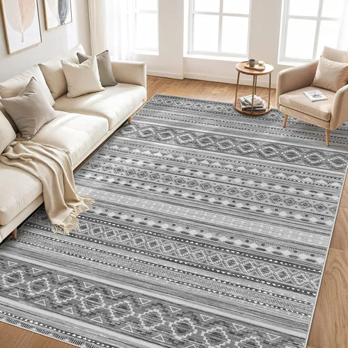 Miniatura 7 de Alfombra grande para sala de estar de 5 x 7: Alfombras marroquíes bohemias, suaves, lavables a máquina, para dormitorio, debajo de la mesa