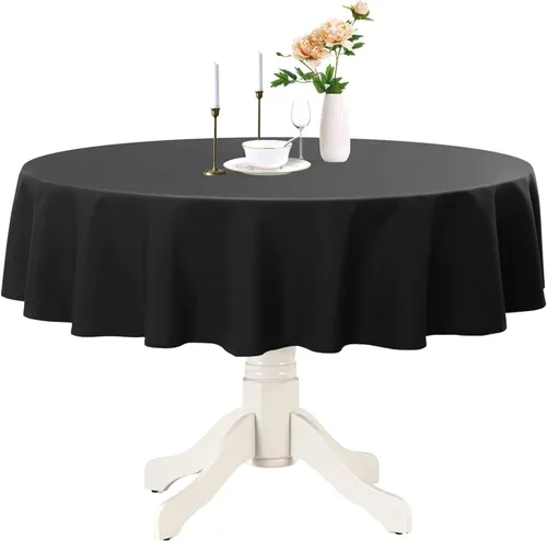 Miniatura 10 de Romanstile Mantel redondo impermeable, resistente a las manchas y sin arrugas, para cocina, comedor, fiesta, boda